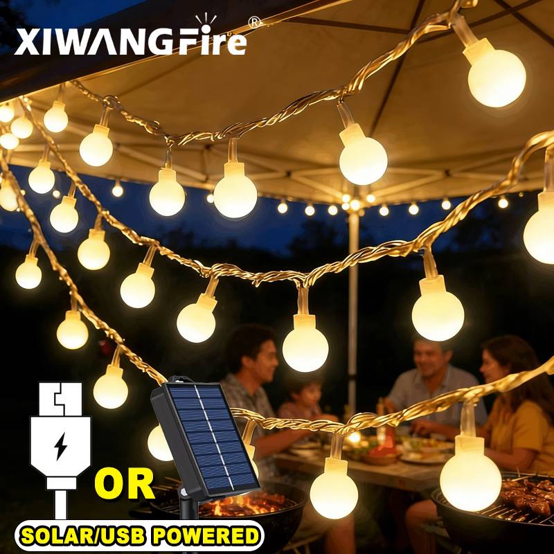 Outdoor Lighting And Landscape - Lampki solarne/USB/bateryjne, 3-10M, kule LED, wodoodporne,