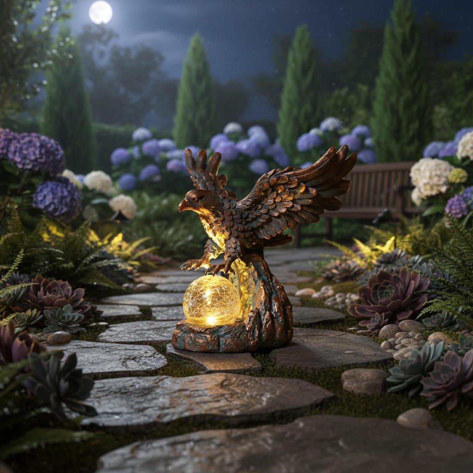 Outdoor Lighting Pathway - Solarna lampa w kształcie orła, wodoodporna,