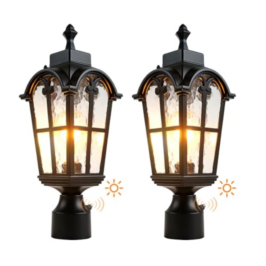 Outdoor Lighting Waterproof - Zewnętrzne lampy słupkowe z czujnikiem, wodoodporne,