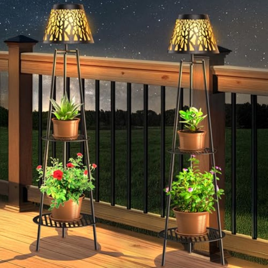 Outdoor Lighting Waterproof - Zestaw 2 zewnętrznych solarnych lamp podłogowych